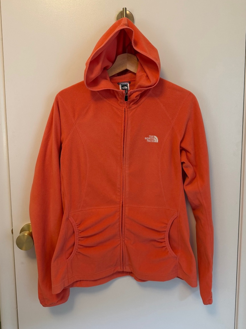 The North Face Orange Full-Zip Hooded Fleece Jacket